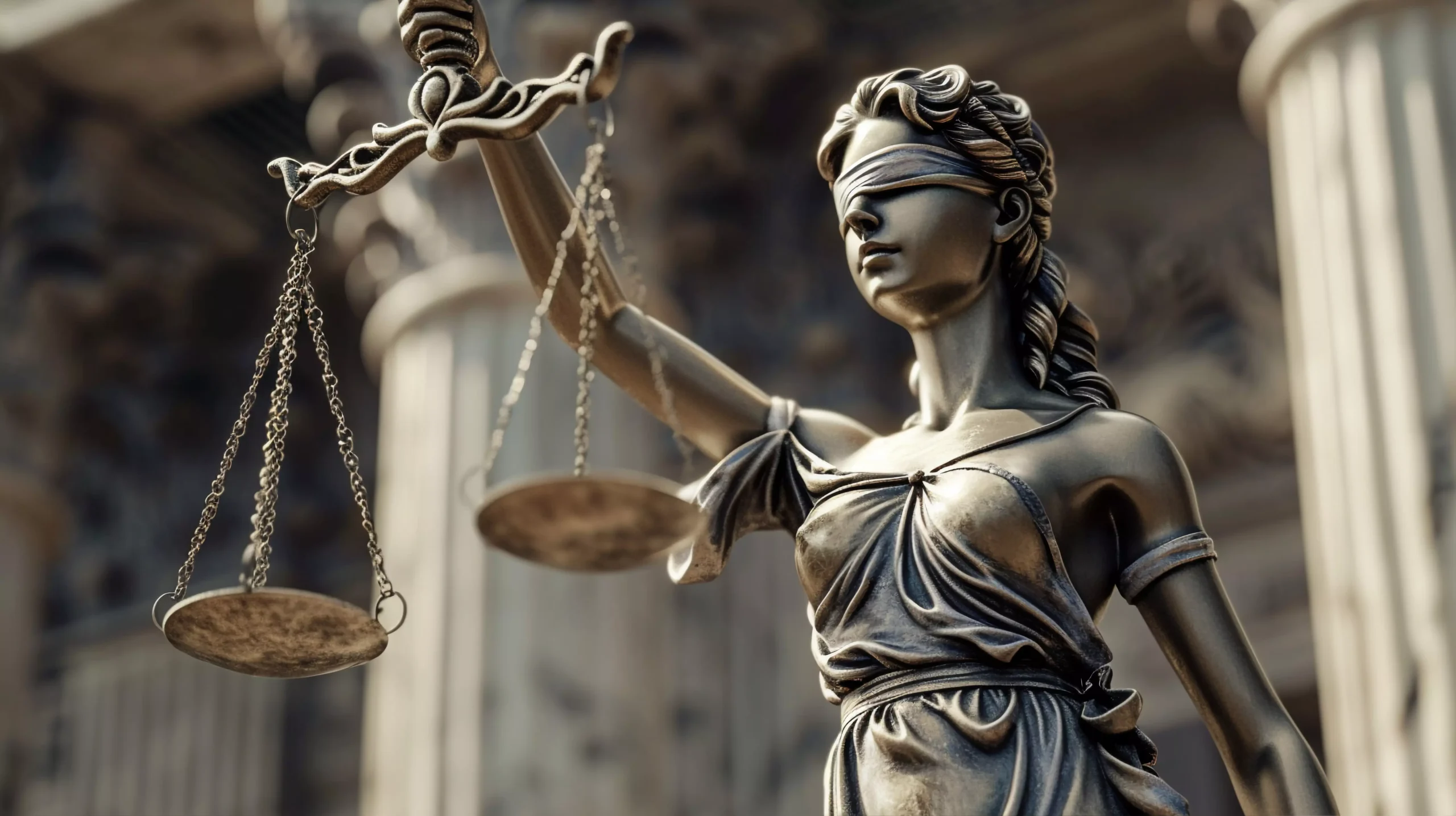 Balança da Justiça representando informação jurídica responsável